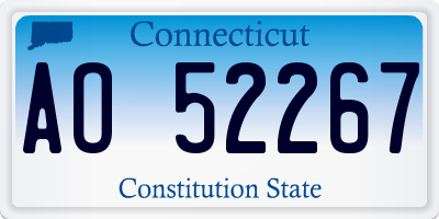 CT license plate AO52267