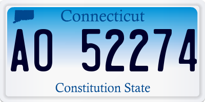 CT license plate AO52274