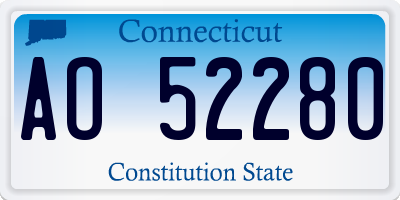 CT license plate AO52280