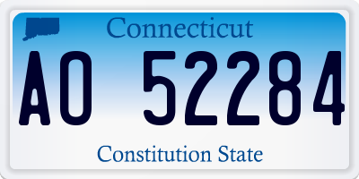 CT license plate AO52284