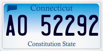 CT license plate AO52292