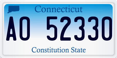 CT license plate AO52330