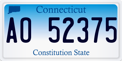 CT license plate AO52375