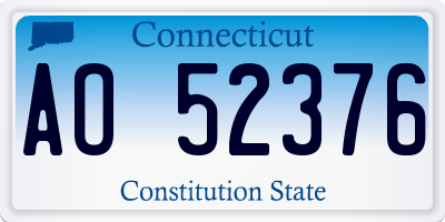 CT license plate AO52376