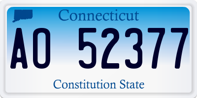 CT license plate AO52377
