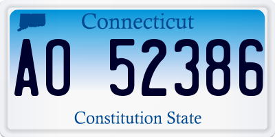 CT license plate AO52386
