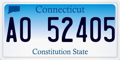 CT license plate AO52405