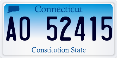 CT license plate AO52415
