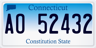 CT license plate AO52432