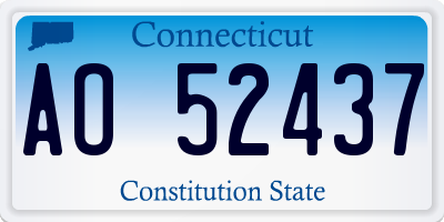 CT license plate AO52437