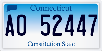 CT license plate AO52447