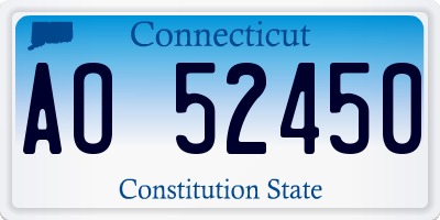 CT license plate AO52450