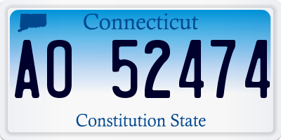 CT license plate AO52474