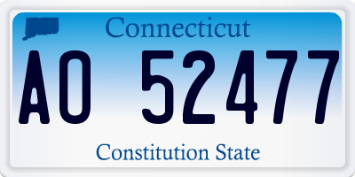 CT license plate AO52477