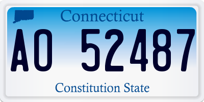 CT license plate AO52487