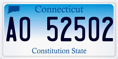 CT license plate AO52502