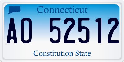 CT license plate AO52512