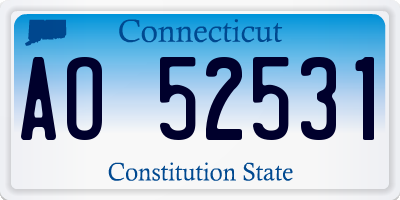 CT license plate AO52531