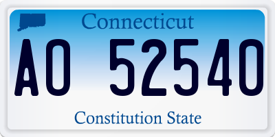 CT license plate AO52540