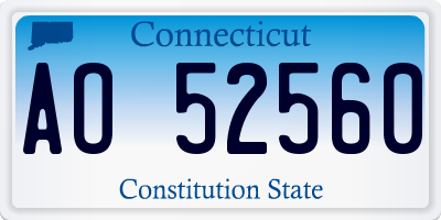 CT license plate AO52560