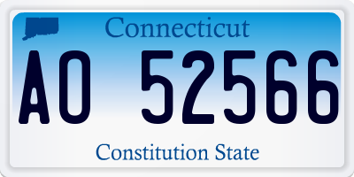 CT license plate AO52566