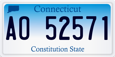 CT license plate AO52571