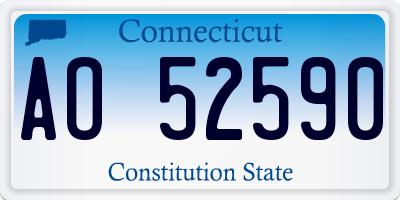 CT license plate AO52590