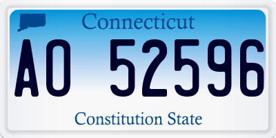 CT license plate AO52596