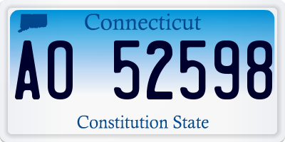 CT license plate AO52598