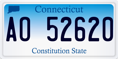 CT license plate AO52620