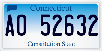 CT license plate AO52632