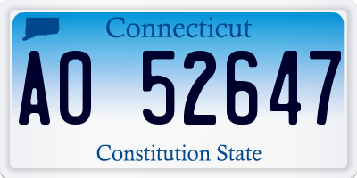 CT license plate AO52647