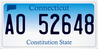CT license plate AO52648