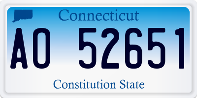 CT license plate AO52651