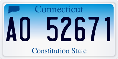 CT license plate AO52671