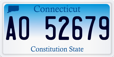 CT license plate AO52679