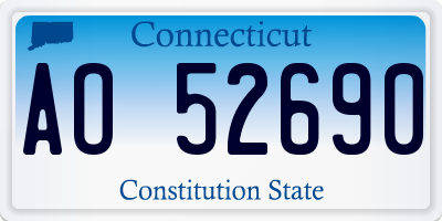 CT license plate AO52690
