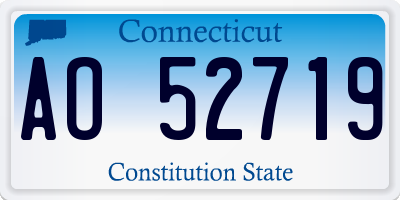 CT license plate AO52719