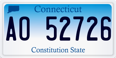 CT license plate AO52726