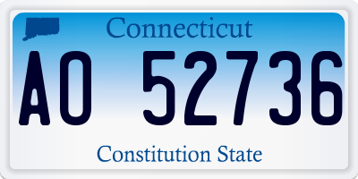 CT license plate AO52736