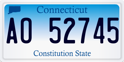 CT license plate AO52745