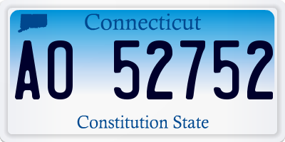 CT license plate AO52752