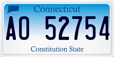 CT license plate AO52754