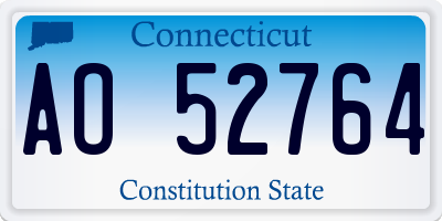 CT license plate AO52764