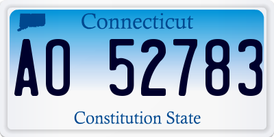 CT license plate AO52783