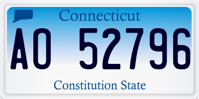 CT license plate AO52796