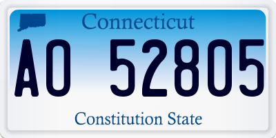 CT license plate AO52805
