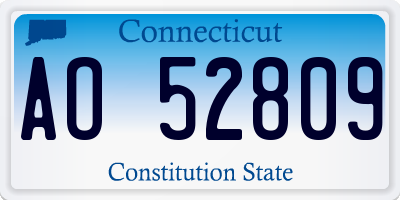 CT license plate AO52809