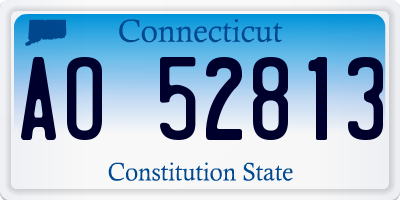 CT license plate AO52813