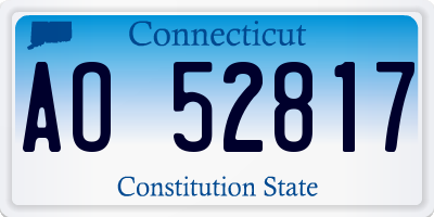 CT license plate AO52817